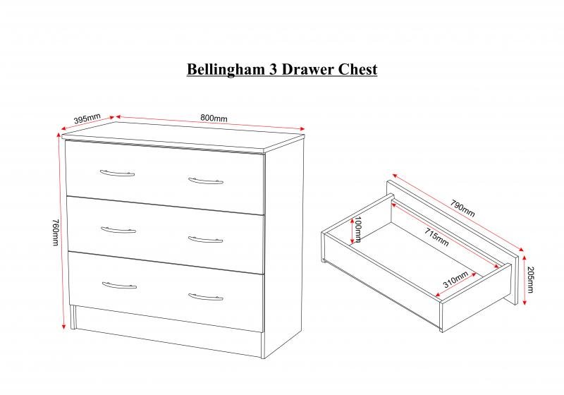 Bellingham Bedroom Set in Oak Effect Veneer Cash And Carry Beds