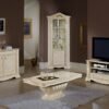Elizabeth 2 Doors Italian Display Cabinet High Gloss Beige Marble  (H2O Design) - Image 4