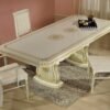 Versace Style Rossella Italian Extending Dining Table with 6 Chairs Set (H2O) - Image 2