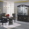 Versace Style Rossella Italian Extending Dining Table with 6 Chairs Set (H2O) - Image 4