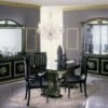 Versace Style Rossella Italian Extending Dining Table with 6 Chairs Set (H2O)