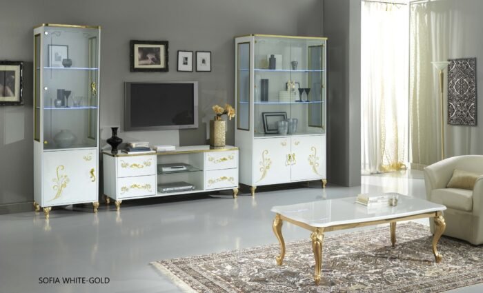 Sofia Italian Coffee Table Black and Gold Ben Company - Image 5