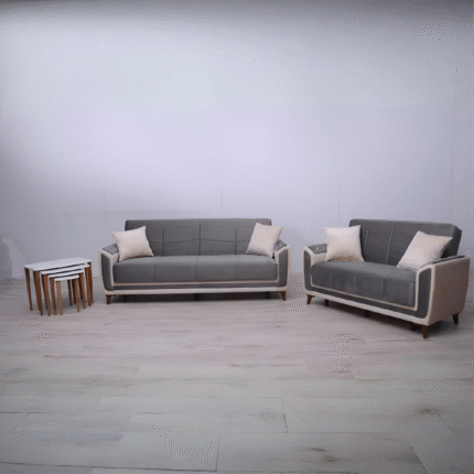 Bella Turkish Sofa Bed Strong Storage Base - Grey