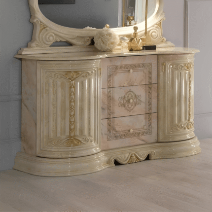 Betty Italian 3 Doors Onyx/Beige Finish Buffet Ben Company