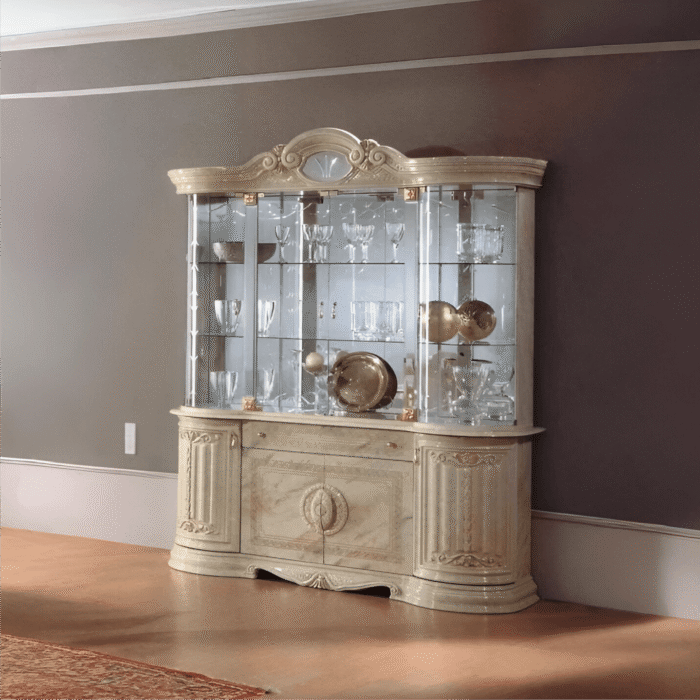 Betty 4 Doors Vitrine (Beige/Onyx) Display Unit Ben Company