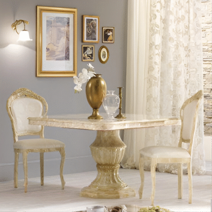 Betty Round Dining Table + 4 Chairs (Onyx/Black & white)
