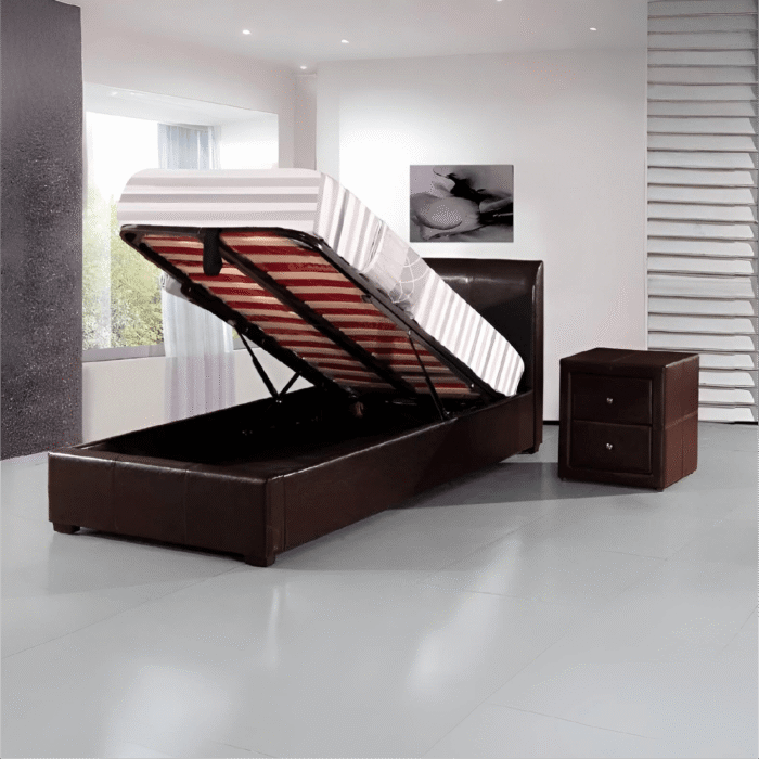Boston Faux Leather Storage Bed