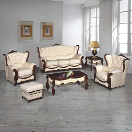 Christina Italian Design Sofa Suite (Rose white)