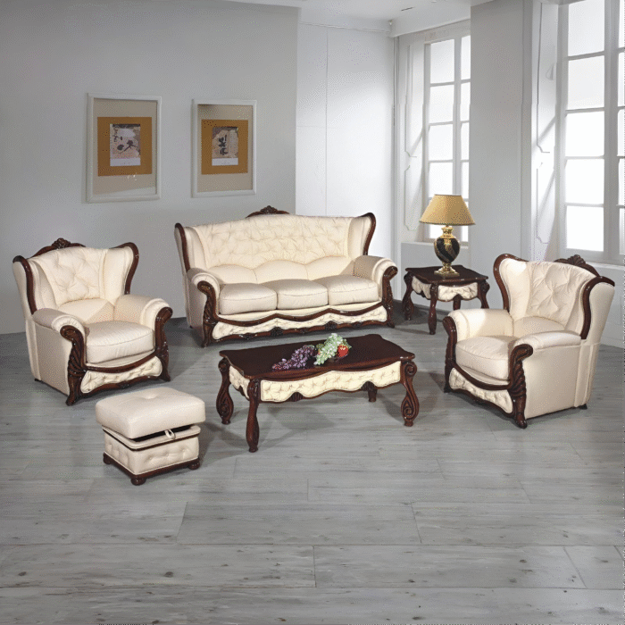 Christina Italian Design Sofa Suite (Rose white)