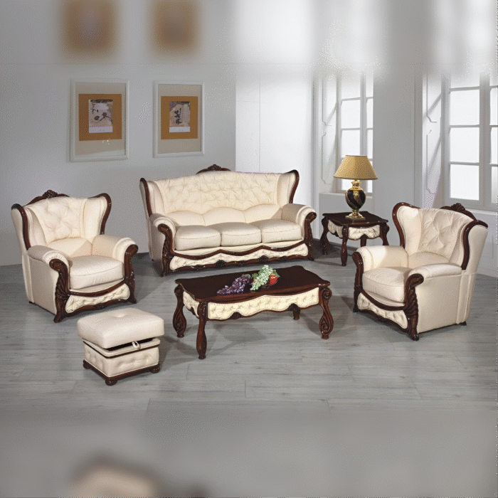 Christina Classic Italian Leather Sofa Set