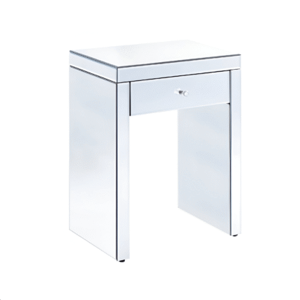 Clear Mirrored 1 Drawer Bedside