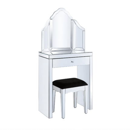 Clear Mirrored Dressing Table Set