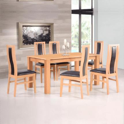 Clifton Oak Wooden Dining Table (Large) With 6 Chairs