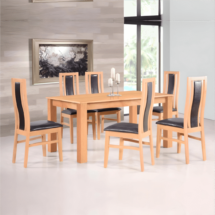 Clifton Oak Wooden Dining Table (Large) With 6 Chairs