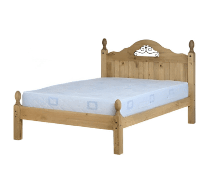 Corona Scroll 4'6" Bed Low Foot End in Distressed Waxed Pine