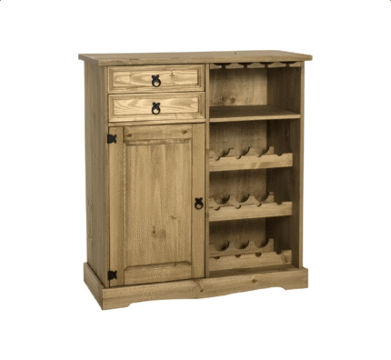 Corona Sideboard/Wine Rack Unit in Distressed Waxed Pine