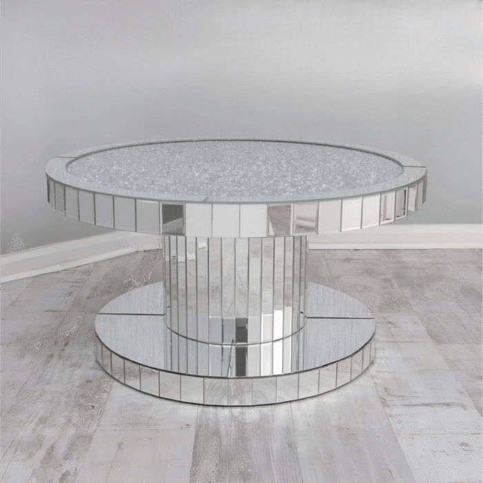 Crushed Glass Round Coffee Table