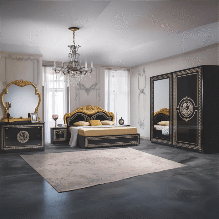 DOLORES STUNNING COMPLET ITALIAN 2 DOORS SLIDING WARDROBE BEDROOM SET