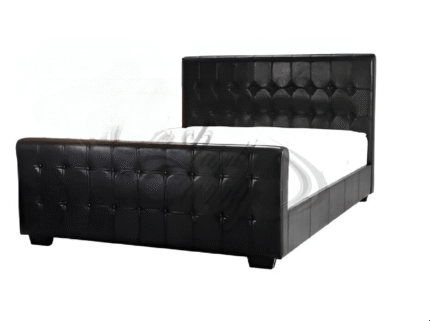 Dakar Button PU Leather Double Bed Frame