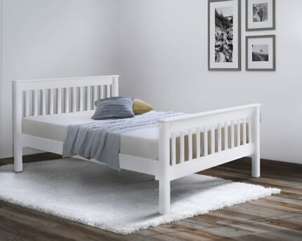 Devon Pine High Footend White Wooden Frame (All Sizes Available)