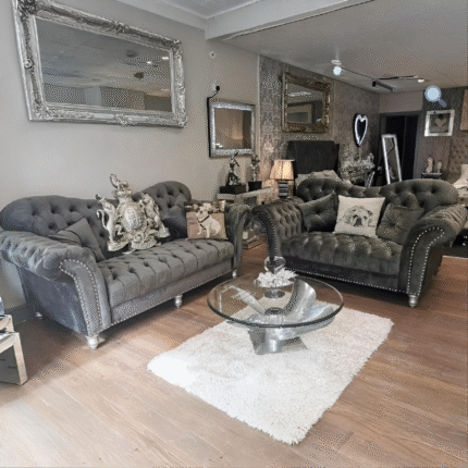 Elegance Soft Plush Velvet (Dark Grey) 3+2 Suite