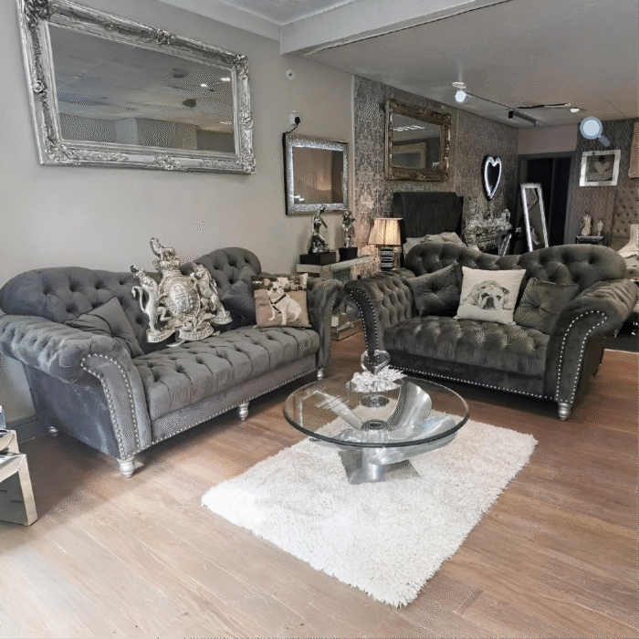 Elegance Soft Plush Velvet (Dark Grey) 3+2 Suite