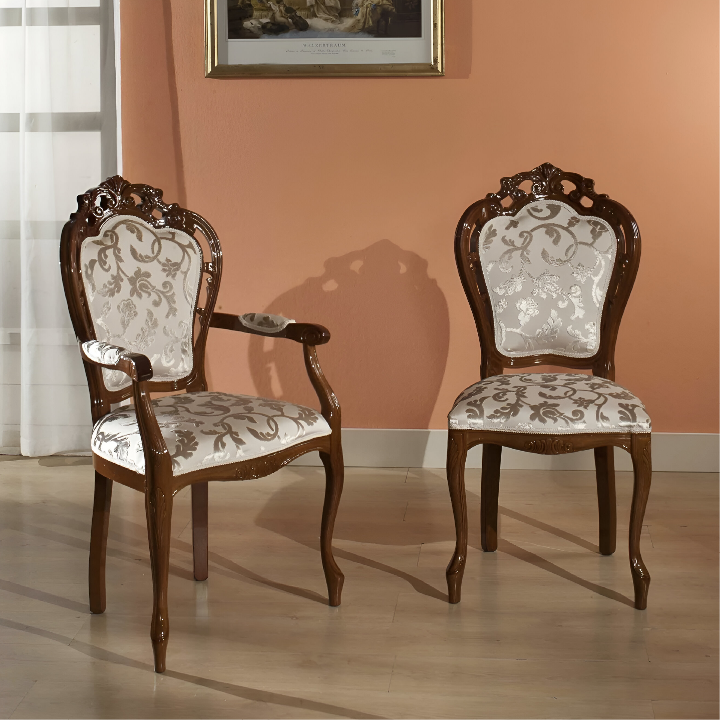 Elizabeth Traforata Italian Dining Chair in Pair (H2O Design )