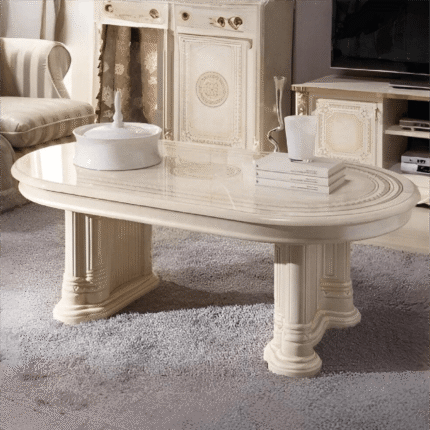 Greta Italian Coffee Table – High Gloss Cream and Gold Tuttomobili