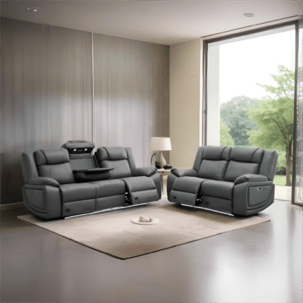 Lisbon Leather 3+2 Seater Electric RECLINER + Cup holder + LED + USB port