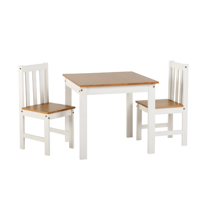 Ludlow 1+2 Dining Set white /oak lacquer Seconique