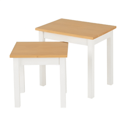 Ludlow Nest of Tables White/Oak Lacquer By Seconique