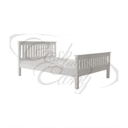 Manila High Foot End Pine Double Bed White/Oak
