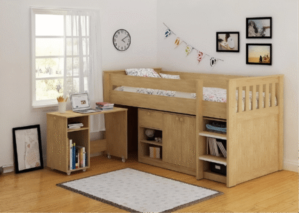 Merlin Study Bunk in Oak Effect Veneer