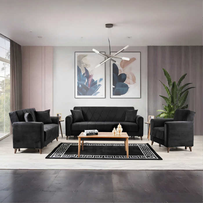 Milton Turkish Sofa Bed Strong Storage Base - Black