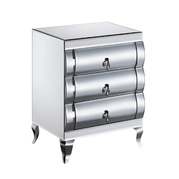Mirrored 3 Drawer BedSide (JS211-2)