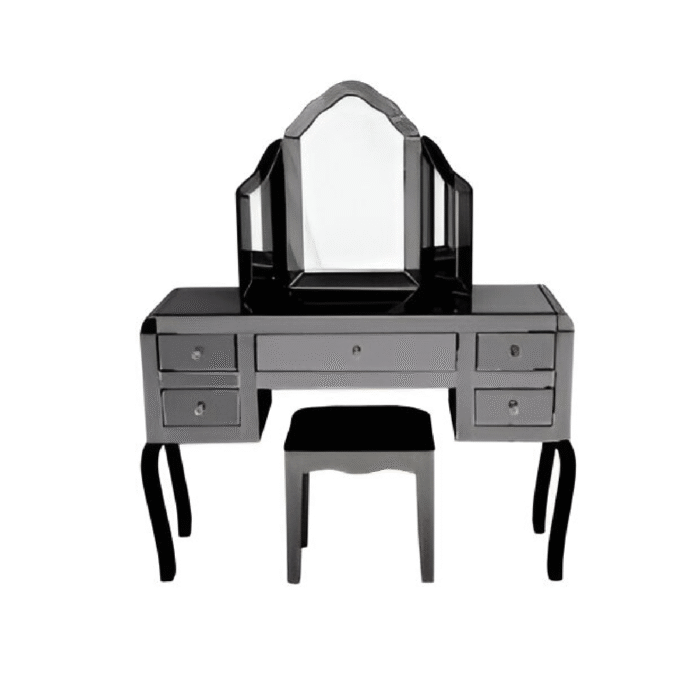Mirrored Smokey Dressing Table Set (MF2019-SMSET)