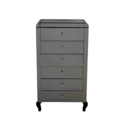 Mirrored Smokey Tall Boy 5 Drawer Chest (MF2017-SM)