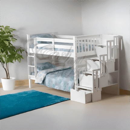Mission Staircase Storage Bunk Bed in white