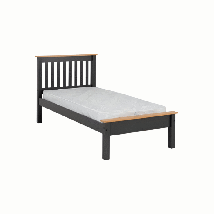 Monaco 3' Bed Low Foot End Grey/Oak Effect