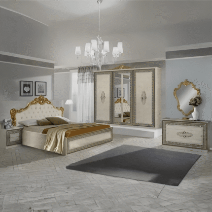 New Anita Italian Beige Bedroom Set with 4 or 6 Door Wardrobe