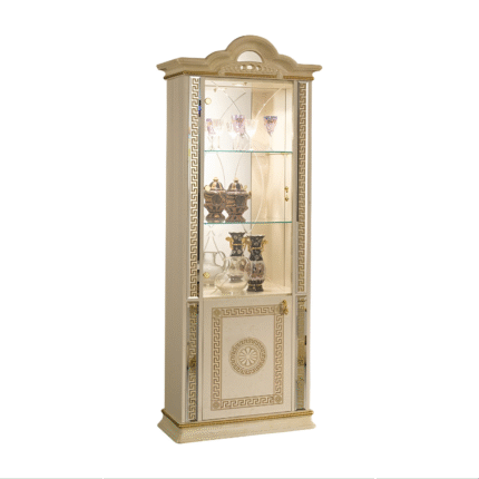 New Venus Versace Style Single Door Display Unit (Beige/Gold)