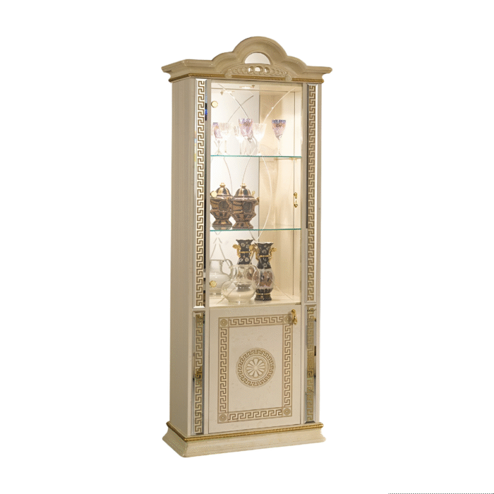 New Venus Versace Style Single Door Display Unit (Beige/Gold)