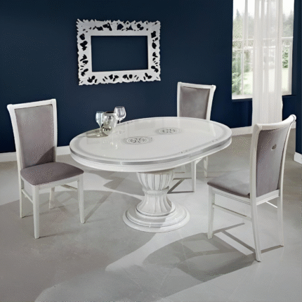 New Versace Italian H2O Design Aurora Oval Ext-Dining Set + 4 Chairs H2O Design