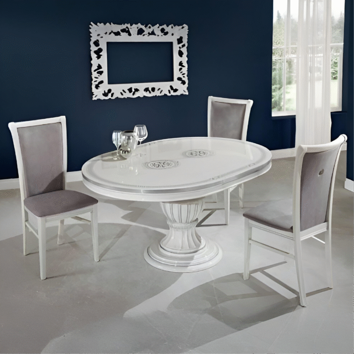 New Versace Italian H2O Design Aurora Oval Ext-Dining Set + 4 Chairs H2O Design