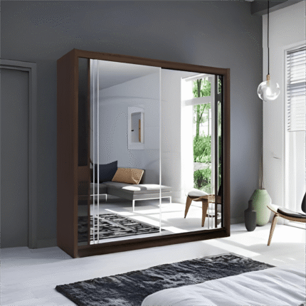 New York 2 Door 150cm Mirrored Sliding Wardrobe
