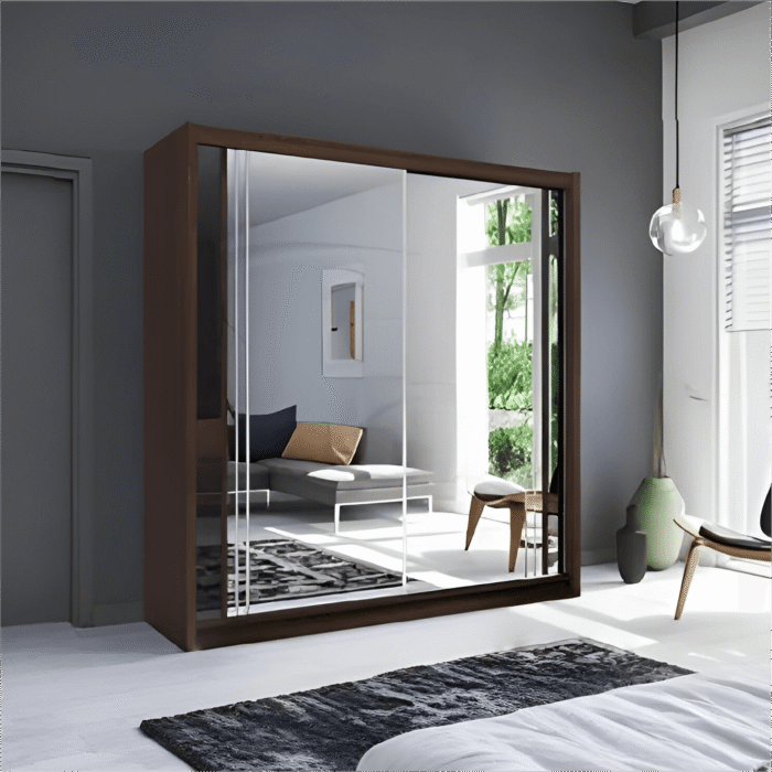 New York 2 Door 150cm Mirrored Sliding Wardrobe