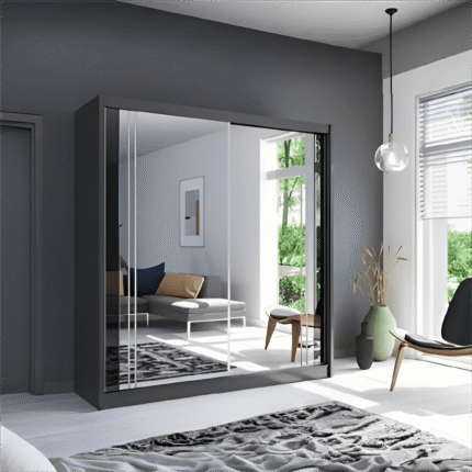 New York 2 Door 180cm Mirrored Sliding Wardrobe