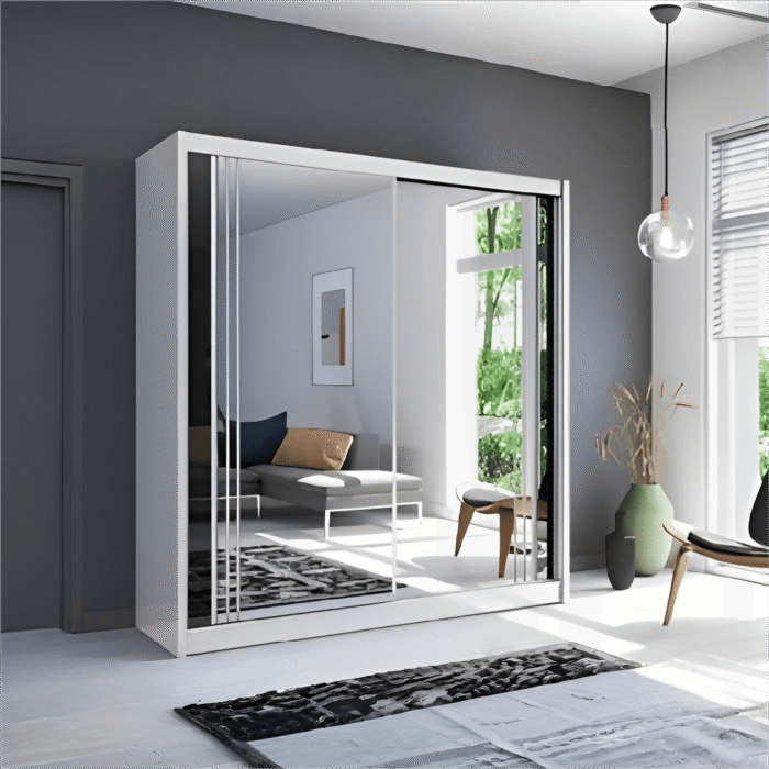 New York 2 Door 203cm Mirrored Sliding Wardrobe