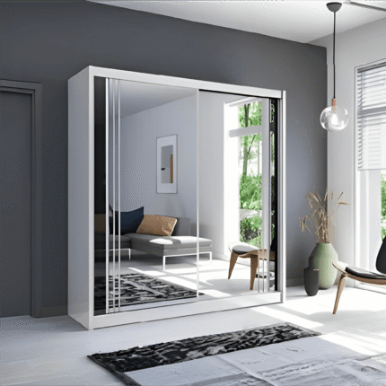 New York 2 Door 90cm Mirrored Sliding