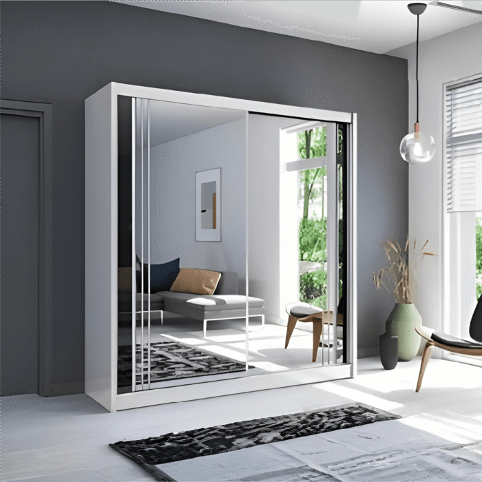 New York 2 Door 90cm Mirrored Sliding